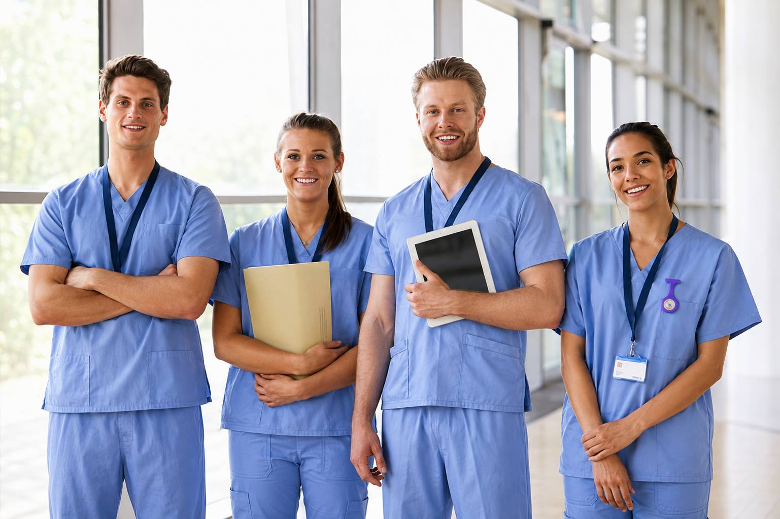 Group of physicians and healthcare providers ready for locum tenens assignments